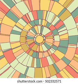 hand drawn abstract sun. doodle geometric illustration