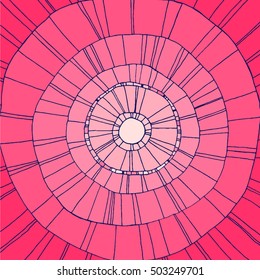 hand drawn abstract sun. doodle geometric illustration