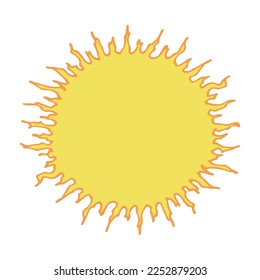 Hand drawn abstract sun symbol. Summer doodle. Single vector element for design