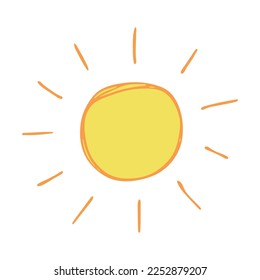 Símbolo de sol abstracto dibujado a mano. Doodle de verano. Elemento vectorial único para diseño