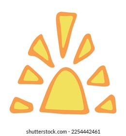 Hand drawn abstract sun symbol. Summer doodle. Single vector element for design