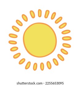 Hand drawn abstract sun symbol. Summer doodle. Single vector element for design