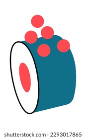 Hand drawn abstract sushi roll design element Seafood. Vector illustration