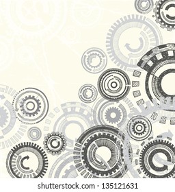 Hand drawn abstract techno background