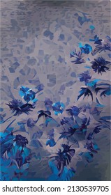 hand drawn abstract texture of hibiscus flowers. Pink, blue and yellow spring background. Natural natural texture of tropical vegetation. Design for wedding invitation, card, book.
