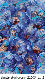 hand drawn abstract texture of hibiscus flowers. Pink, blue and yellow spring background. Natural natural texture of tropical vegetation. Design for wedding invitation, card, book.