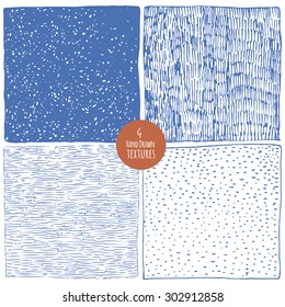 Hand drawn abstract Textures Made with Ink pen. Hatching Hand Drawn Textures.