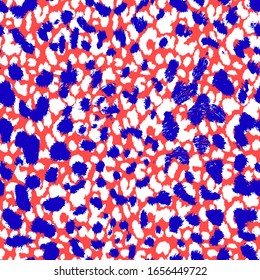Piel animal de cuero de leopardo de la mano dibujada a tres colores, formas geométricas repetidas, fondo aislado de patrón vectorial,