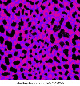 Hand Drawn Abstract Three Colors Cheetah Leopard Leather Animal Skin Geometric Shapes Repeating Vector Pattern Isolated Background
