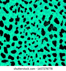 Mano dibujada abstracta de tres colores Chita Leopardo Cuero Animal Formas Geométricas Pieles Repetitivas Patrón vectorial Fondo aislado