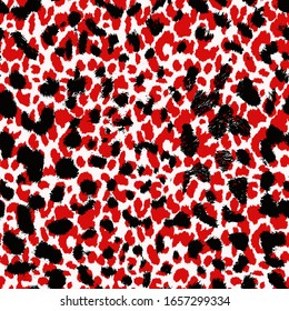 Mano dibujada abstracta de tres colores Chita Leopardo Cuero Animal Formas Geométricas Pieles Repetitivas Patrón vectorial Fondo aislado