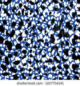 Abstrakte handgezeichnete drei Farben Cheetah Leoparden Tierhaut Geometrische Formen Wiederholung Vektorillustration Muster einzeln Hintergrund