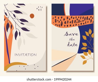 Hand drawn abstract trendy universal artistic background template for invitation, banner, placard, brochure, poster, card, flye, cover, header.