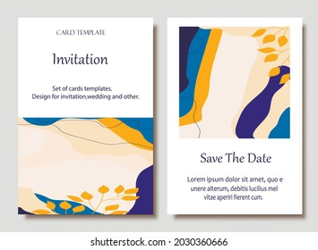 Hand drawn abstract trendy universal artistic background templates for invitation, banner, placard, brochure, poster, card, flye, cover, header.