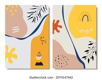 Hand drawn abstract trendy universal artistic background templates for invitation, banner, placard, brochure, poster, card, flye, cover, header.