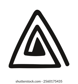 Hand drawn abstract triangle spiral geometric element for nordic design