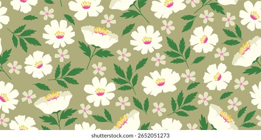 hand drawn abstract tropical flowers seamless patterns. exotic summer floral design for textiles, wallpaper, wrapping paper, fabric, fashion, design exotic botanical background vector illustration