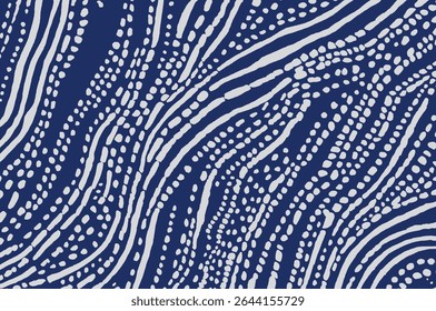 Hand getekende abstracte ongelijke streepje borstellijnen patroon in wit en blauw, etnische en tribale hand verf textuur achtergrond, eenvoudige grafiek voor textiel, tapijt