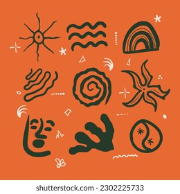 abstracto dibujado a mano único para el diseño