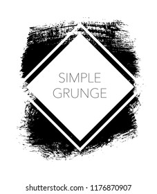 Hand drawn abstract vector brush stroke with place for text. Vector black paint. Ink brush stroke. Dirty artistic design box or frame element.