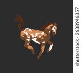 Hand drawn abstract vector clipart illustration collection with color adorable cute, stylized horse character.Trendy modern art kids design concept.Vector cartoon farm animals symbol. Cartoon animal.