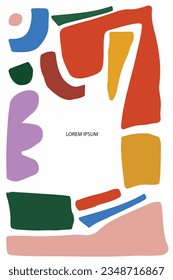 Hand drawn  abstract vector colorful geometric posters for social media . advertising post card banners flyers