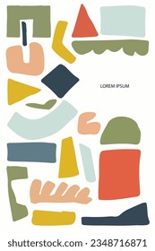 Hand drawn  abstract vector colorful geometric posters for social media . advertising post card banners flyers
