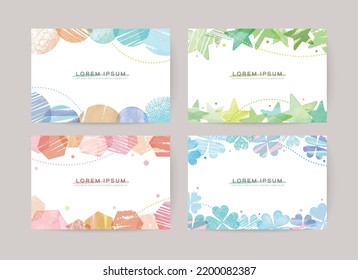 Hand drawn abstract vector design templates; cards for greetings, invitation