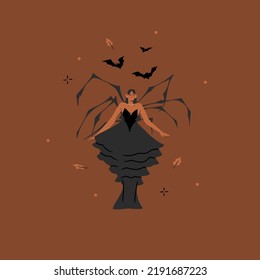 Hand drawn abstract vector graphic clipart illustrations,Halloween holiday costume party adult people characters collection set.Creepy Halloween design poster concept.Happy Halloween contemporary