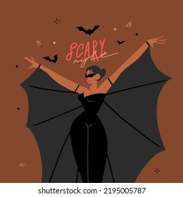 Hand drawn abstract vector graphic clipart illustrations,Halloween holiday costume party adult people characters collection set.Creepy Halloween design poster concept.Happy Halloween contemporary