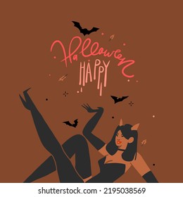 Hand drawn abstract vector graphic clipart illustrations,Halloween holiday costume party adult people characters collection set.Creepy Halloween design poster concept.Happy Halloween contemporary