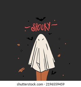 Dibujo manual de ilustraciones gráficas de portales vectoriales abstractas,fiesta de disfraces de fiestas de Halloween colección de personajes para adultos.Concepto de afiche de diseño de Halloween espeluznante.Feliz Halloween contemporáneo