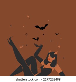 Hand drawn abstract vector graphic clipart illustrations,Halloween holiday costume party adult people characters collection set.Creepy Halloween design poster concept.Happy Halloween contemporary art.