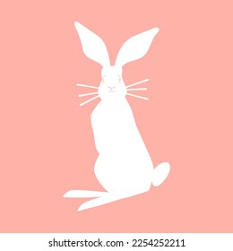Hand drawn abstract vector graphic clipart illustration collection with blue adorable cute,realistic bunny character.Trendy kids modern design concept.Vector contemporary New Year and Easter symbol.