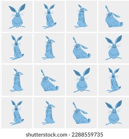 Hand drawn abstract vector graphic clipart illustration seamless pattern with adorable cute bunny character.Trendy kids modern design concept.Vector contemporary New Year and Easter symbol background.