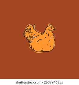 Hand drawn abstract vector graphic illustration collection with cute, stylized domestic animals rooster and hen character.Trendy modern farm design concept.Vector line farm animal symbol. animal icons