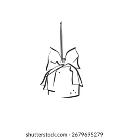 Colección de ilustración gráfica de Vector abstracto dibujado a mano con diseño de línea de pastel de Pascua feliz lindo y estilizado. Concepto de diseño de Pascua moderno de moda. Vector de boceto de línea tradicional. Iconos de Pascua.