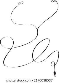 Auriculares vectoriales abstractos dibujados a mano