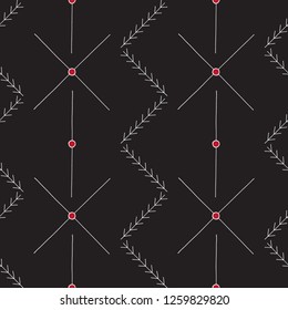 Hand drawn abstract vector seamless pattern. Geometrical minimalistic background in Scandinavian style. Elegant texture for surface design, textile, wrapping paper, wallpaper, phone case print, fabric