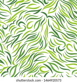 hand drawn abstract vector seamless Jungle pattern with colorful short lines in different moving. Background of multicolored curved stripes.