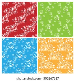 Hand drawn abstract vector seamless decorative patterns set. Wrapping, tiling. Vector backgrounds collection. Graphic texture ornaments for design. Eps10