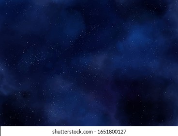 hand drawn abstract watercolor night sky cosmos