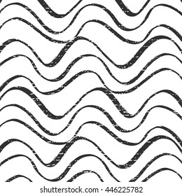 Hand drawn abstract wave. Wave background. Vector illustration.