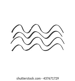 Hand drawn abstract wave. Vector illustration.