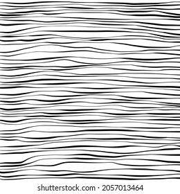 Hand drawn abstract wavy lines on a white background. Black doodle texture