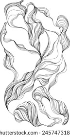 Hand drawn abstract wavy lines. Wallpaper illustration for your design.