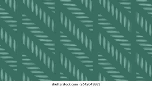 Hand drawn abstract white brush dashed lines seamless pattern, Japanese and ethnic wood carving, engraving texture on green background, minimal graphic for textile, decoration, carpet