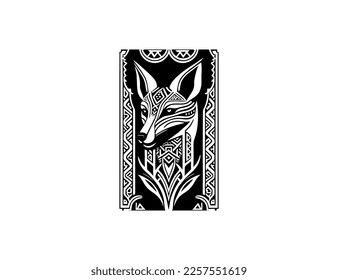 hand drawn abstract wolf vetor