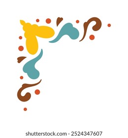 Hand Drawn Abtract Groovy Frame Design Element Vector