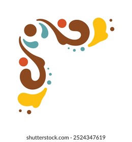 Vector de elemento de diseño de marco groovy dibujado a mano